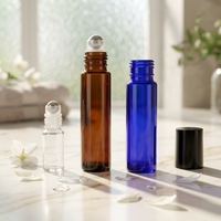 Fournisseur en stock de flacons roll-on en verre brun 10 ml, flacons roll-on transparents bruns, flacons d'emballage en verre pour cosmétiques et parfums