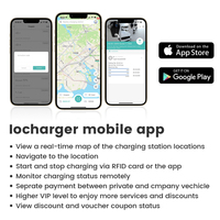OCPP 2.0.1 ISO15118 plug and charge paiement POS App DLB RFID station de charge 2x22kw ev montée au sol pour les entreprises commerciales
