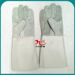Gants de soudage à deux couches en cuir de vachette, manches longues, non doublés, pour soudage, découpe, meulage, protection contre les éclaboussures de métal fondu de type A - Product Image 4