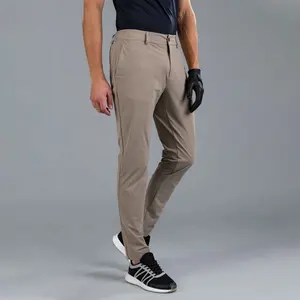High Quality Soft Custom Straight Leg Plain Breathable Knitted Nylon Organic Slim Fit Quick Dry High Waist Stretch Golf Pants