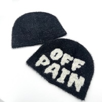 Bonnet tricoté jacquard doux et moelleux en acrylique, chaud pour l'hiver, avec lettrage, style streetwear Y2K, unisexe, vente en gros