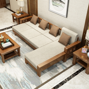 الشمال بسيطة والحديثة تصميم حجم غرفة المعيشة الأثاث مزيج مجموعة أريكة خشبية مصمتة - Product Image 6