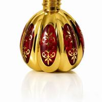 Nouveau flacon de parfum bombé de 15 ml avec bouchon à vis, estampage à chaud doré, applicateur à bille, flacon d'huile rechargeable pour voyage