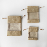 Sacs à savon en jute naturelle et lin, avec cordon de serrage, impression par transfert thermique antistatique, design personnalisé, 8x12 cm, pour bijoux, bonbons, cadeaux