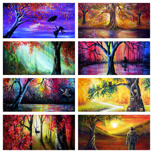 Peinture Diamant 5D DIY Série <span class=keywords><strong>Paysage</strong></span> Arbre <span class=keywords><strong>Adulte</strong></span> – Cadeau pour Enfants - Product Image 2