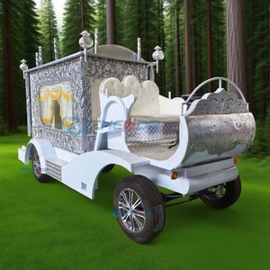 Factory Price White Silver Carved Pattern Funeral Vintage Car Supplier Electric High Quality Funeral Classic Hearse - Product Image 3