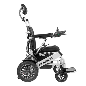 KSM-601MR Portable Electric Wheelchair <b>for</b> Seniors Long Range Motorized Foldable Manual Recliner Rubber Solid Tires <b>for</b> Adults - Product Image 1