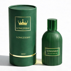 Luxury New Cosmetic Packaging Round White Perfume Glass <b>Bottle</b> Empty Crimp Cylinder Magnetic Cap Perfume <b>Bottle</b> 100ml - Product Image 2