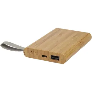 Banque d'alimentation Tulda en bambou 5000 mAh, gadgets écologiques - Product Image 1