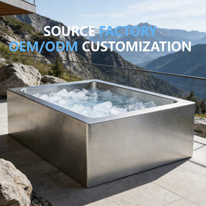 Baignoire carrée de grande taille pour bain chaud et bain froid, pour la thérapie par le froid et la récupération, en acier inoxydable 304, baril à glace pour 4 à 6 personnes - Product Image 1