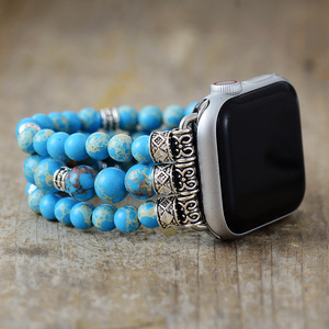 Bracelet perlé en résine pour Apple Watch, 7 couleurs, bracelet tendance pour Apple Watch - Product Image 3