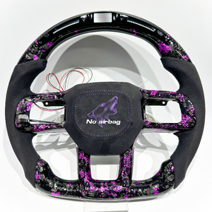 Vente directe d'usine de volants de course en fibre de carbone véritable forgée avec LED, adaptés aux voitures Ford <span class=keywords><strong>Mustang</strong></span> <span class=keywords><strong>GT</strong></span> 2024 - Product Image 1