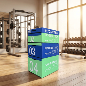 Boîte de saut pliométrique en mousse souple quatre-en-un avec logo personnalisé, empilable, vente en gros pour fournisseur d'équipements de <span class=keywords><strong>fitness</strong></span> - Product Image 4