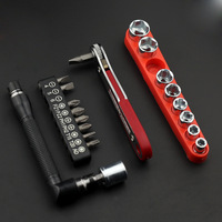 Jeu de tournevis à cliquet ultra-mince double sens avec embouts coudés et droits, barre d'extension en acier au chrome-vanadium, couple 1-10 N.m pour bricolage manuel
