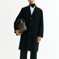 Manteau en laine épaisse pour homme, style classique, coupe ample, col en V, bouton unique, anti-plis, respirant, très vendu