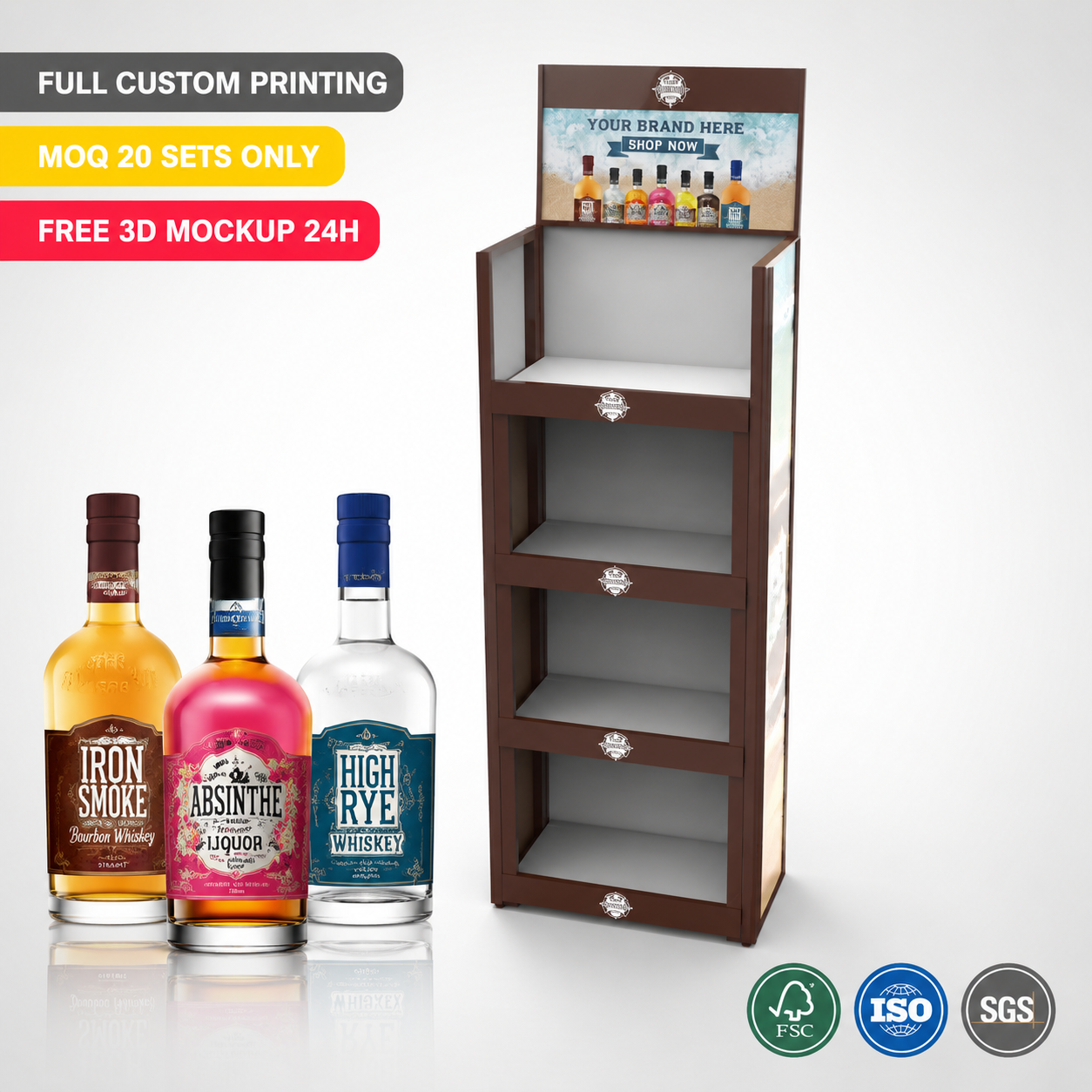 Wholesale Bulk Duty Metal Beverage Rack 4 Tier Floor Standing Liquor Wine Display Stand Factory Direct Retail Store Shelf Custom — view 1