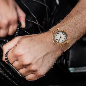 TJW luxe affaires <span class=keywords><strong>Style</strong></span> montre à Quartz pour hommes 46mm rond boîtier en bois Seiko mouvement pointeur cadran affichage hommes mode charme - Product Image 6