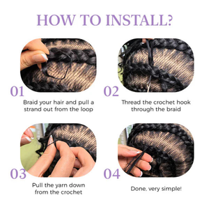 <span class=keywords><strong>Extensiones</strong></span> <span class=keywords><strong>de</strong></span> Cabello Humano <span class=keywords><strong>con</strong></span> Trenzas <span class=keywords><strong>de</strong></span> Crochet, Fáciles <span class=keywords><strong>de</strong></span> Instalar y Retirar, 100% Cabello Humano Rizado, Ajusta el Volumen del Cabello Libremente - Product Image 6