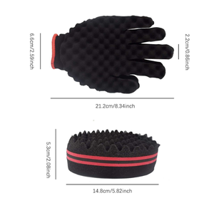 Ensemble d'éponge à <span class=keywords><strong>cheveux</strong></span> en gros d'usine Magic Hair <span class=keywords><strong>Twist</strong></span> Curl Sponge Glove <span class=keywords><strong>Afro</strong></span> Hair Sponge Barber Brush - Product Image 4