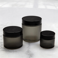 Pot en verre borosilicate vide avec couvercle en aluminium pour crème cosmétique visage et yeux, soin de la peau, lotion, impression personnalisée du logo, 30g/50g/1OZ