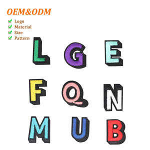 YONGZHU DIY Colorful <strong>Letters</strong> 3D Embroidered <strong>Fabric</strong> Canvas Patches Iron-On Alphabet for Kids Jersey Hat Bag Decor - Product Image 1
