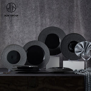 Restaurant italien assiette à soupe en porcelaine, bol à salade à <span class=keywords><strong>bride</strong></span> en céramique noire 11 pouces - Product Image 6