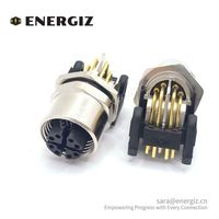 IP67/IP68 Conector M12 a prueba de agua Hembra PVC de 90 grados con montaje en PCB de 8 pines Categoría de producto Conectores