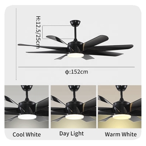 Custom Home Remodeling 2181 AC/DC <strong>Remote</strong> <strong>Control</strong> 60 Inch <strong>Ceiling</strong> <strong>Fan</strong> with Light <strong>Kit</strong> - Product Image 2