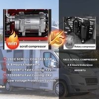 Nouveau climatiseur split 12V 24V pour camion, APU, voiture, camping-car