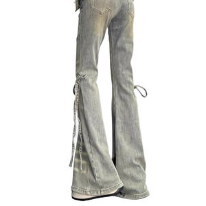 जींस निर्माता फाल्दास डी जींस नारीवादियों के लिए महिलाओं के लिए लेयर्स स्कर्ट पैंटालून फीमी विंटेज फ्लेयर लेग y2k जींस पैंट - Product Image 2