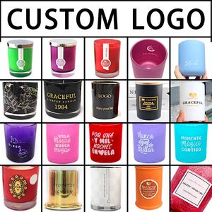 Élégant pot à bougie cylindrique en verre avec accents <span class=keywords><strong>de</strong></span> <span class=keywords><strong>cristal</strong></span> et couvercle résistant à la chaleur, couleurs personnalisables pour la décoration <span class=keywords><strong>de</strong></span> fête <span class=keywords><strong>de</strong></span> Noël - Product Image 5