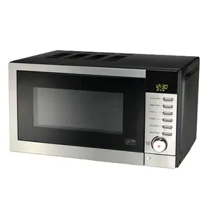 Four à <span class=keywords><strong>micro</strong></span>-ondes électrique numérique à domicile de 23 L avec <span class=keywords><strong>grill</strong></span> en verre noir - Product Image 1