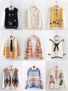 Suéter de punto holgado de manga larga con cuello en V para <span class=keywords><strong>mujer</strong></span>, estilo casual, nueva moda de otoño, con botones frontales, venta al por mayor - Product Image 6