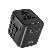 RRtravel Adaptateur de Voyage International Tout-en-un HHT909-35W avec Chargeur Rapide GaN pour US/EU/UK/AU PD – Le Cadeau Idéal