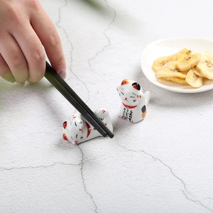 일본풍 세라믹 도자기 행운 고양이 젓가락 받침 - Product Image 3