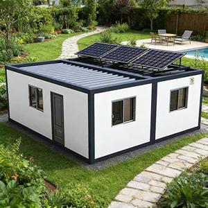 Maison conteneur durable à énergie solaire, mini-maison préfabriquée mobile avec panneaux solaires pour habitation, vacances, camping, bureau - Product Image 2
