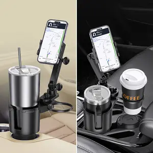 360 Degrees Rotate Large Car Cup Holder Expander Extendable Phone Holder Adjustable Arm Extendable Base Car Cup Holder