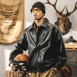 Chaqueta de Cuero Sintético Estilo Retro Americano para Hombre, Chaqueta de Motociclista de Moda, Marca Moderna, Estilo Tough Guy, Nuevo Modelo 2025, Plagianist, Guapo - Product Image 3