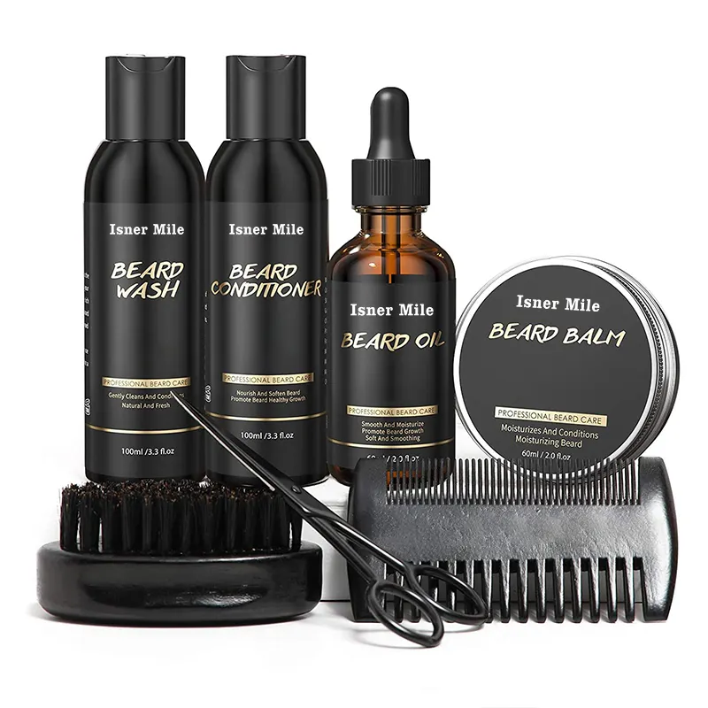 Kit para el cuidado de la barba para hombre, 100% Natural, orgánico, hidratante, aceite, bigote