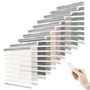 Fashion Home Blackout Cordless Windows Blinds Sun Shading Electric Zebra Blinds Blackout Shades For Home
