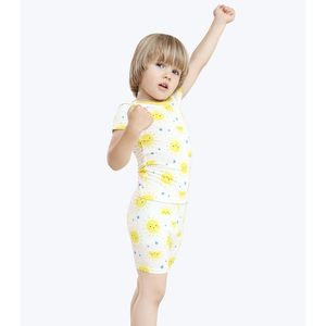 Ensemble de vêtements d'été pour tout-petits unisexe en coton de bambou à manches courtes avec short, respirant, protection solaire - Product Image 5