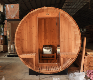 Sauna de Barril de Cedro Rojo Canadiense Caisheng 2026, Superventas, para 4 Personas con Estufa Eléctrica - Product Image 2