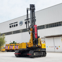 Machine de forage solaire sur chenilles hydraulique HXR6 pour une construction photovoltaïque efficace avec moteur diesel, marteau et tarière
