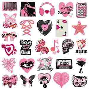 Parche Bordado Decorativo Estilo Hot Girl Millennium de Black Pink, con Diseño de Calavera y Mariposa, para Ropa y Bolsos - Product Image 1