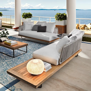 Set Divano da Giardino Premium con Tessuto in Vimini Resistente alle Intemperie <span class=keywords><strong>per</strong></span> Patio, Balcone e Terrazza - Product Image 1