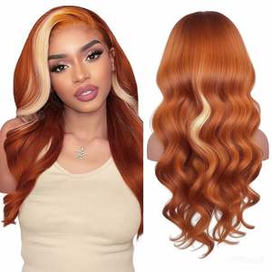Peluca de Cabello Humano con Frente de Encaje Transparente HD 13x4, Ondas Naturales, Color Rubio 613, 30 Pulgadas, para Mujeres Negras - Product Image 1