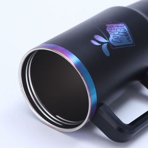 40oz Stainless Steel Tumbler <b>with</b> <b>Handle</b> Custom Printed <b>Travel</b> <b>Mug</b> Vacuum Insulated Car Cup Leakproof Lid Keeps Drinks Hot/Cold - Product Image 2