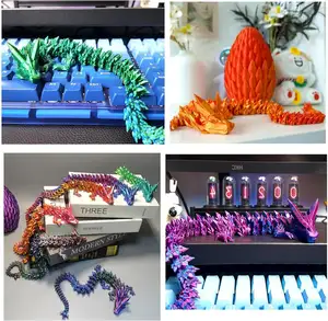 Hochwertige kundenspezifische 3D-gedruckte mehrfarbige chinesische Drachenkreaturschmuck Kristall-Drachen-Eier
