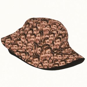 Chapeau Bob Personnalisé Imprimé Photo Style Urbain Amusant en Polyester pour Hommes et Femmes, Idéal Plage et Voyage, Motif Feuille de Dessin Animé - Product Image 3
