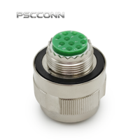 Connecteur électrique circulaire industriel PSCCONN série D38999 III J599 26FC98SA 33A 400V, 10 broches, avec contre-écrou, pour l'aviation